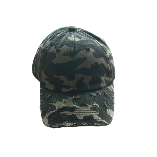 Distressed Camo Hat